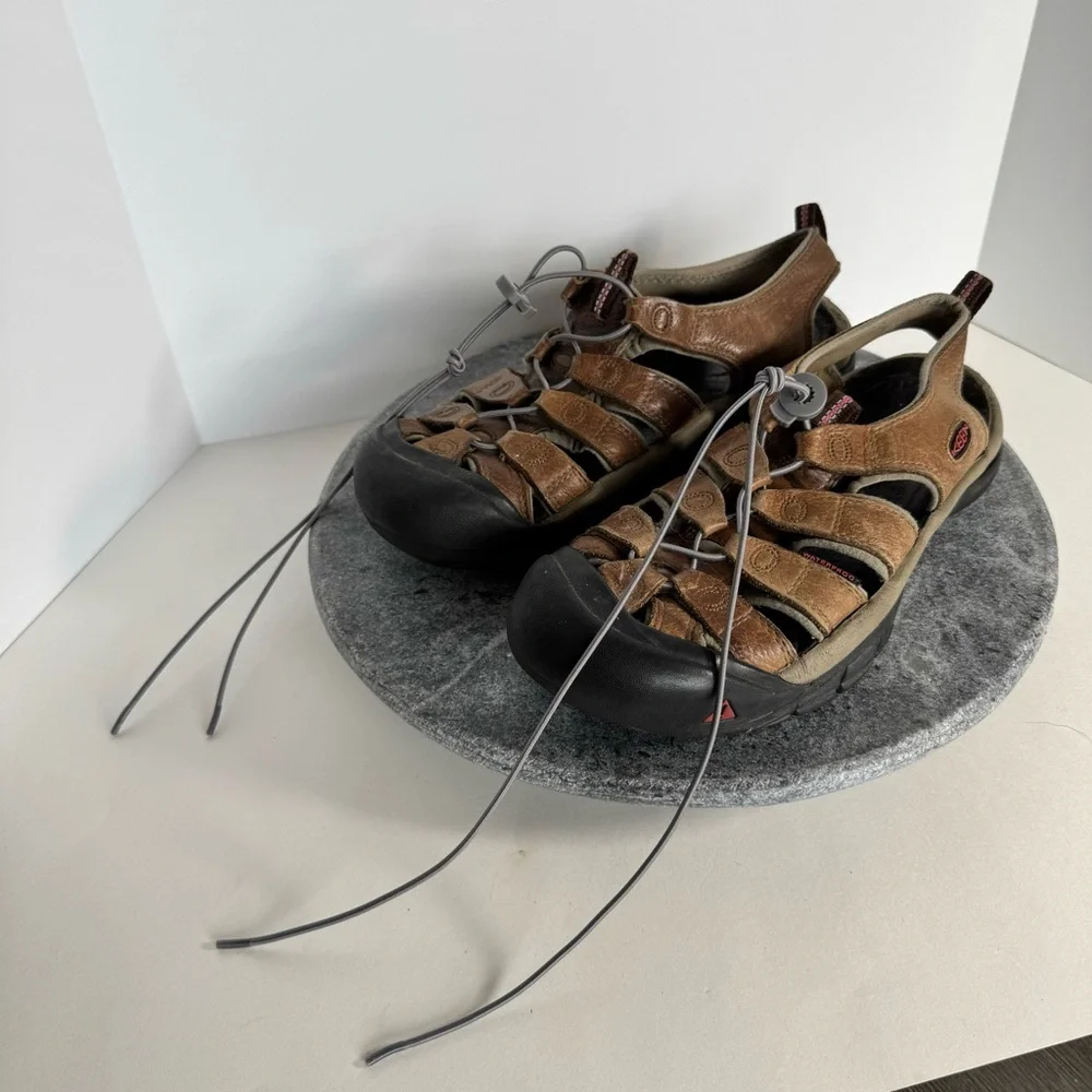 Keen Newport Brown Leather Sandals Shoes Waterproof 10